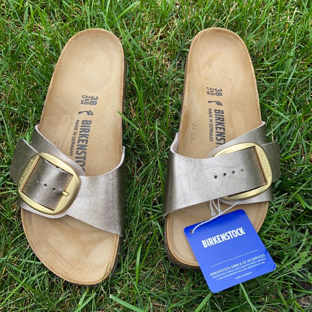 NEW sz38EU/7US Madrid Big Buckle Slide Sandal